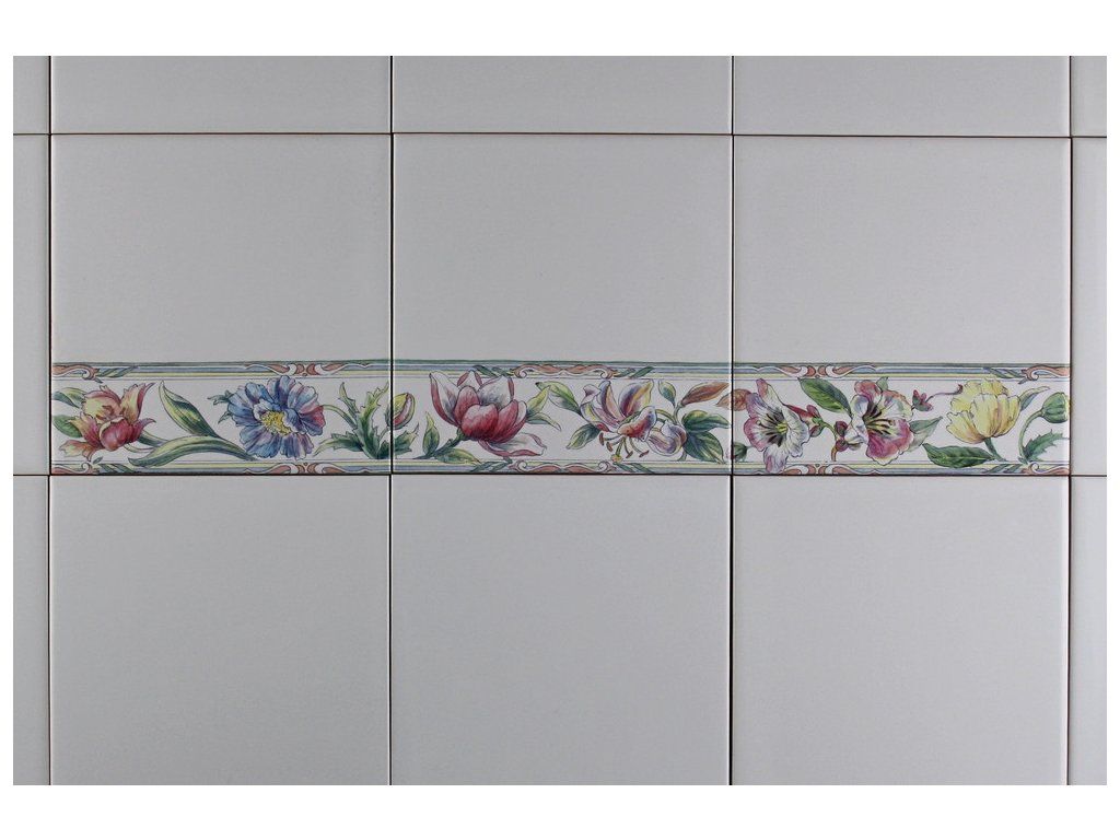 Sada obkladů 15x15cm 3dílná Botanical Plants Listela WL č. 1