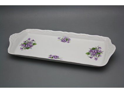 Podnos čtyřhranný 38cm Marie Louise Fialky EBB č. 1