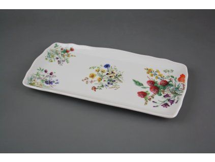 20858 podnos ctyrhranny 33cm rokoko kvetouci louka bb
