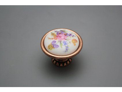 Rustikální úchytka Bohemia 40mm Kytice s kosatcem CU č. 1