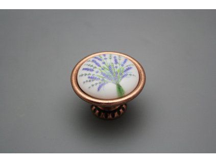 Rustikální úchytka Bohemia 40mm Levandule CU č. 1