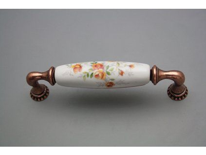 Rustikální úchytka Bohemia 128mm Čajové růžičky CU č. 1