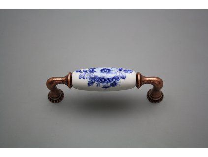Rustikální úchytka Bohemia 96mm Blue Floral CU č. 1