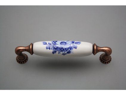 Rustikální úchytka Bohemia 128mm Blue Floral CU č. 1