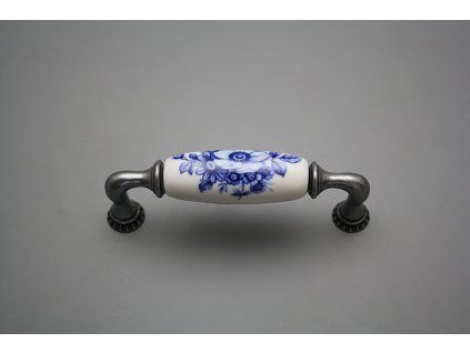 Rustikální úchytka Bohemia 96mm Blue Floral FV č. 1