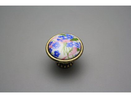Rustikální úchytka Bohemia 35mm Pomněnky Chintz č. 1