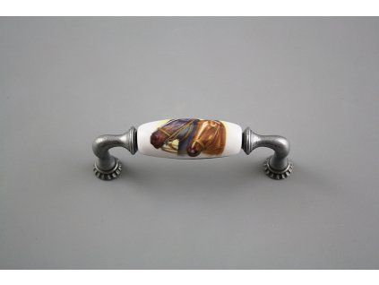 Rustikální úchytka Bohemia 96mm Koně FV č. 1