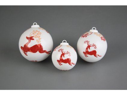 Vánoční koule Reindeers Red BB - set 3ks č. 1